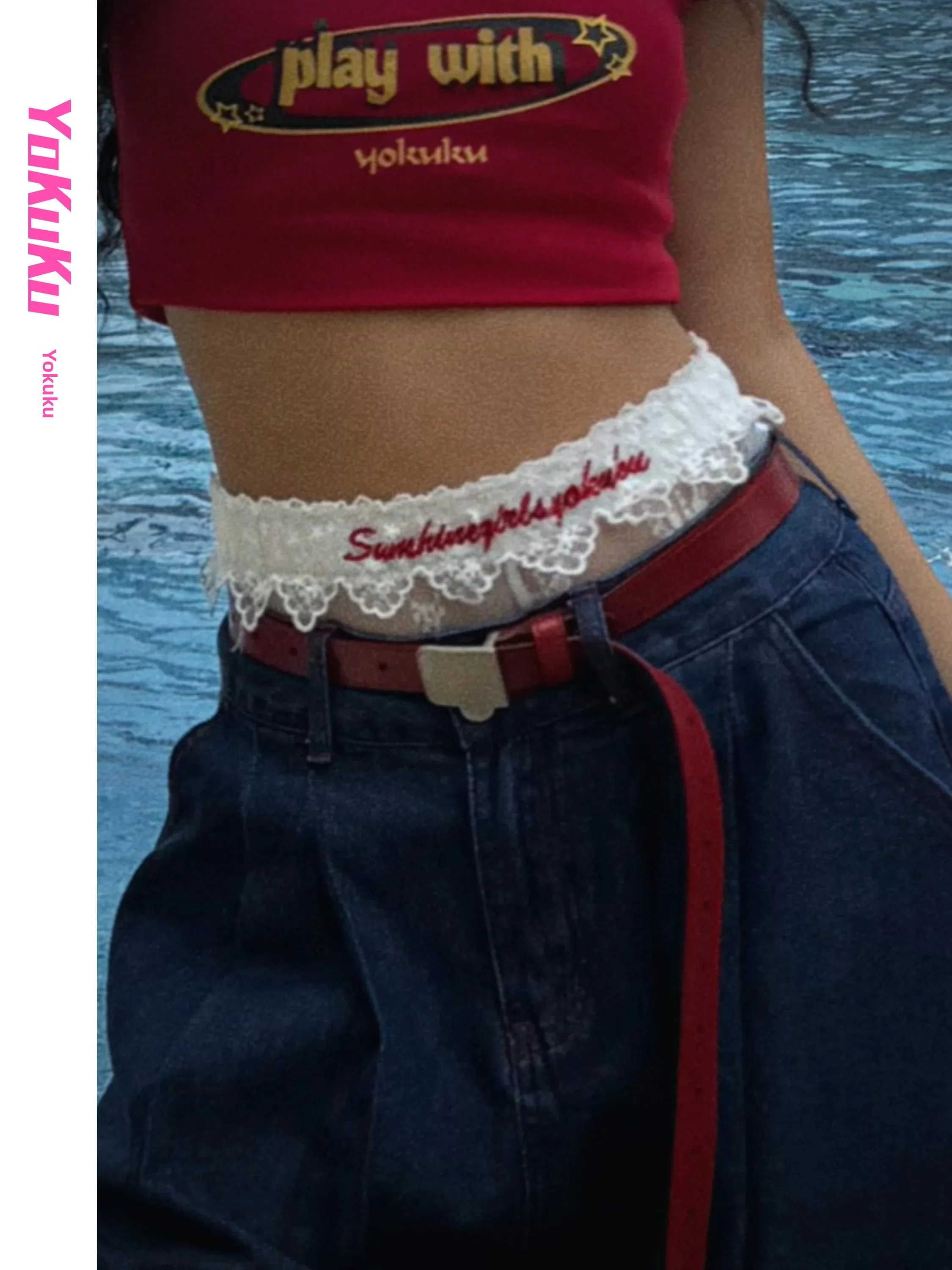 Princess Diary Summer Embroidered Lace Reveal Base Layer Pants Women's Waist Seal Short Pants Women's Fashion Bottoms