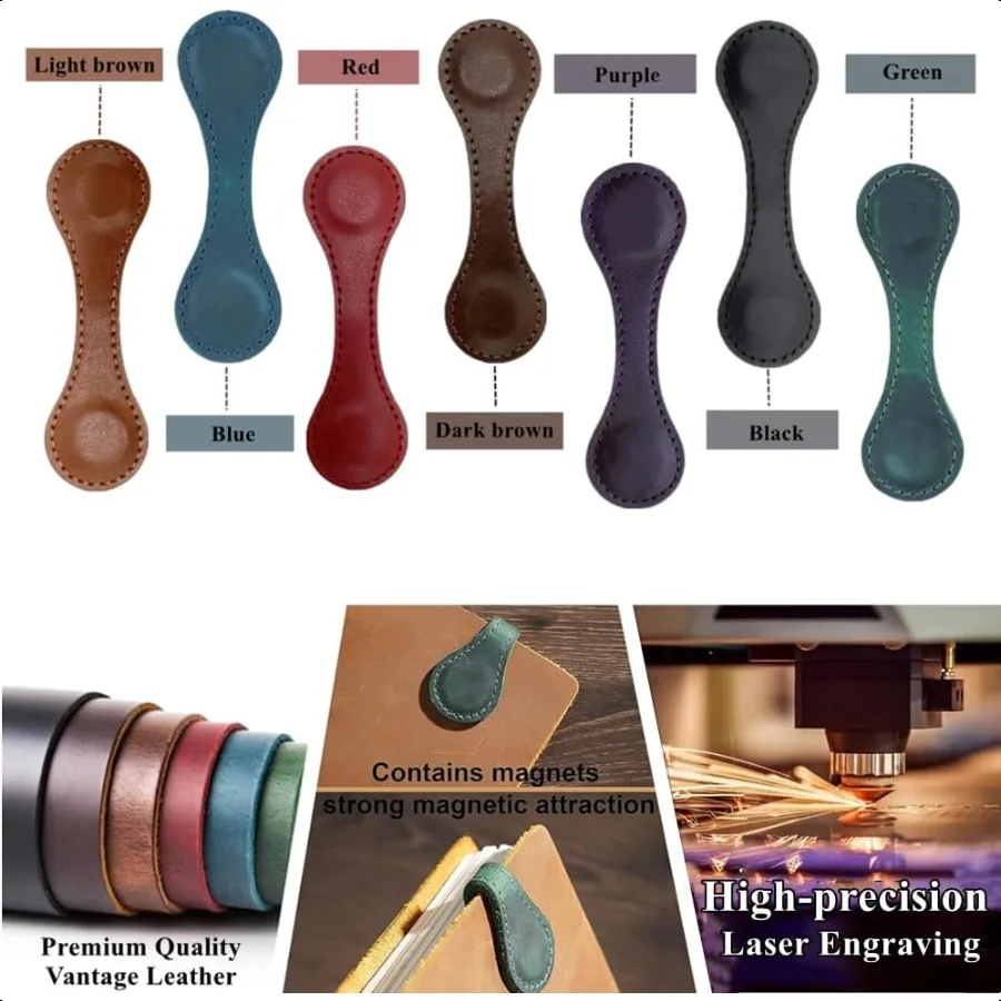 Personalized Magnetic Leather Bookmark 26 Letters Bookmark Customized Initial Bookmarks Multi Functional Bookmark Cute Bookmark