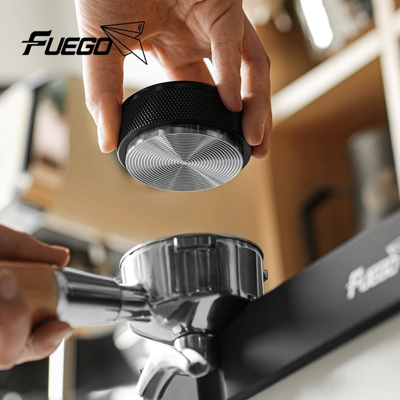 FUEGO Espresso Tamper Coffee Distributor Tool 51mm 53.35mm 58.35mm scala regolabile livelli di distribuzione del caffè accessori