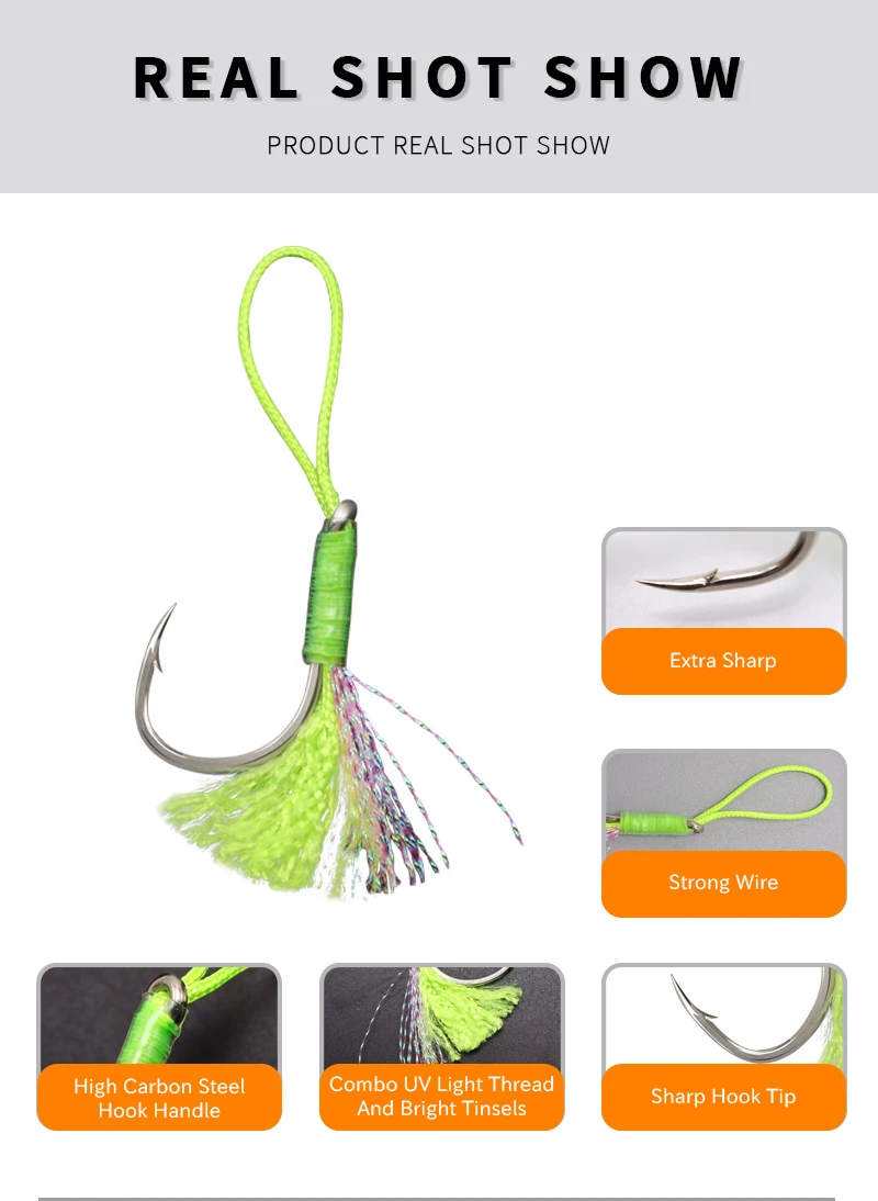 ZYZHE 3 Stück/Set Angelhaken JIG Assist Hooks Größe 1 # -1/0 # Hochkarbon-Stahlhaken für Salzwasser- und Süßwasser-Angeln, Köder-Assist-Haken – Detail 6