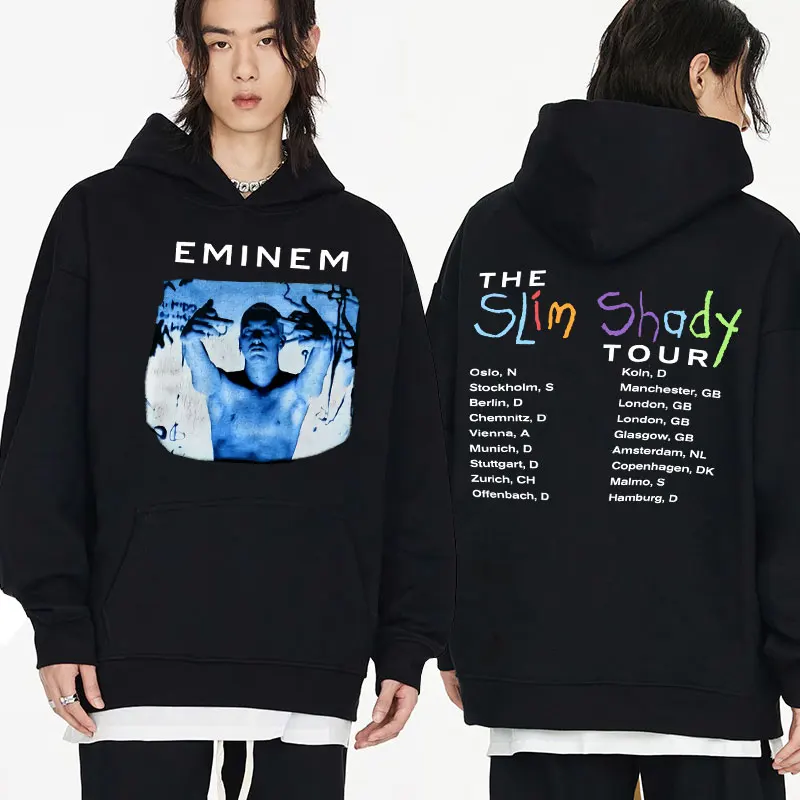 

Eminem Slim Shady Tour Double Sided Print Hoodies Men Woman Hip Hop Rap Punk Rock Style Sweatshirt Fashion Oversized Streetwear