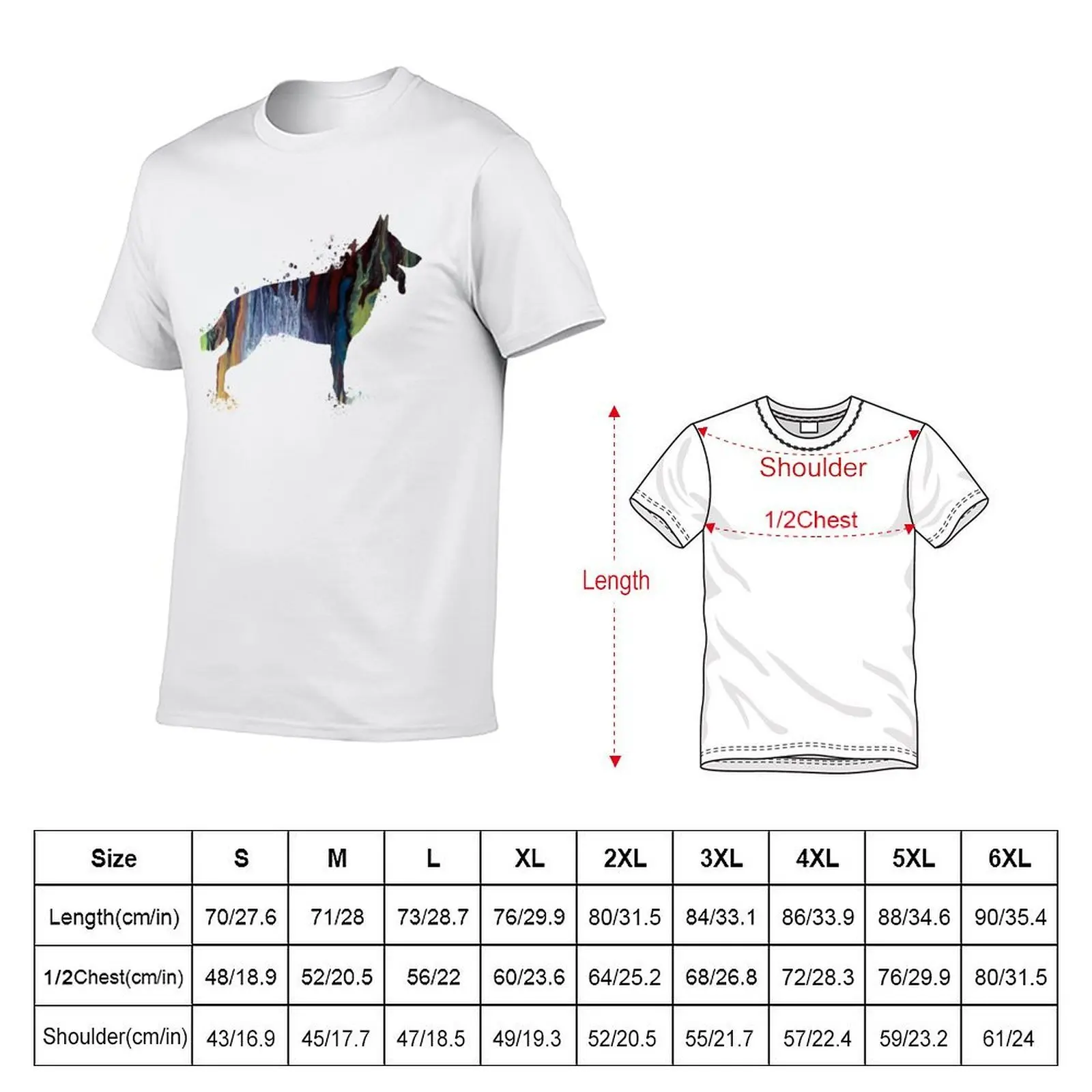 Watercolor german shepherd T-Shirt boys animal print Luxury man mens plain t shirts
