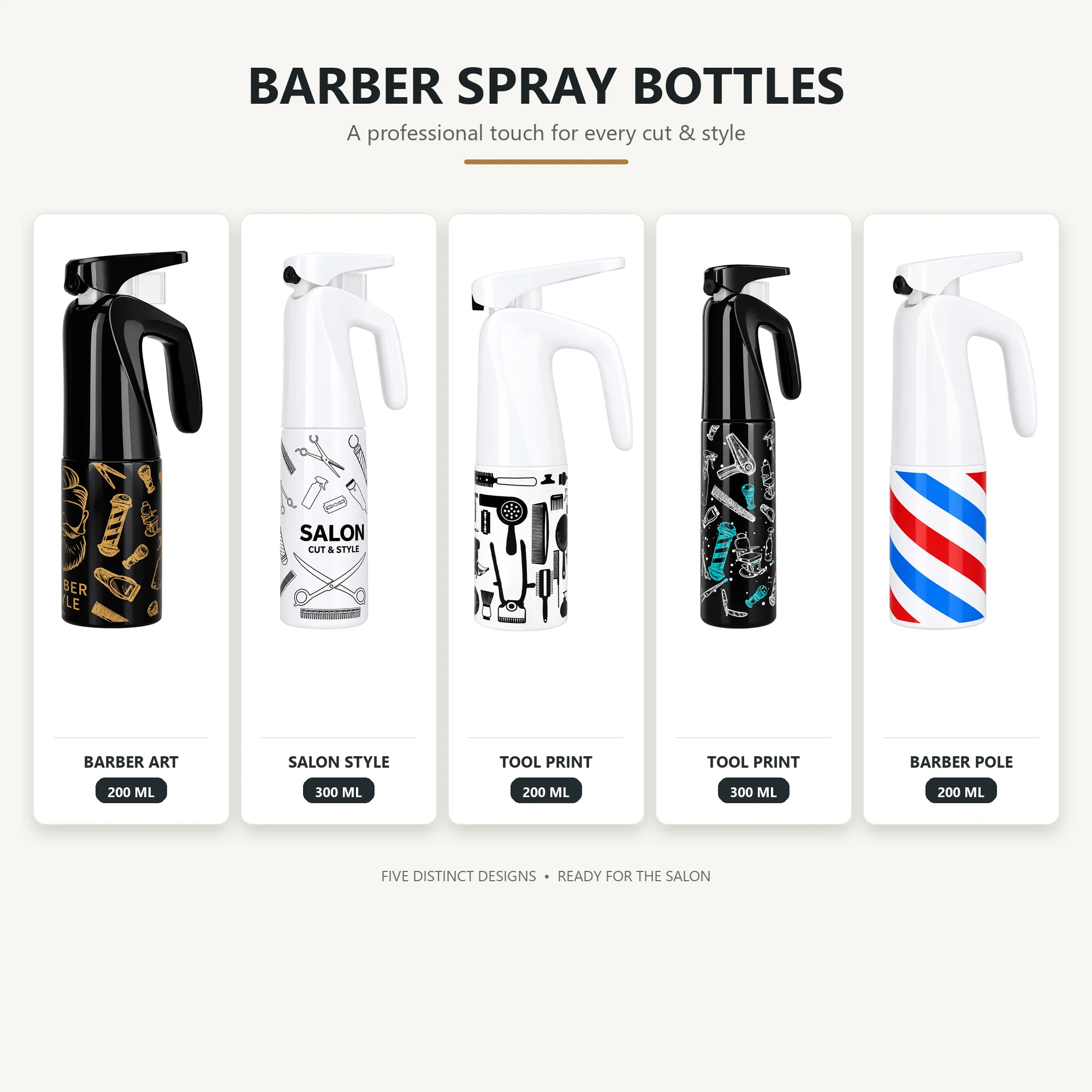 Barber Spray Bottle 360° Continuous Mist Hair Sprayer Salon Stylist Refillable Water Mister Barber Accessories