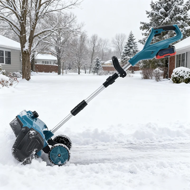 مجرفة ثلج كهربائية لاسلكية مقاس 12 بوصة من الدرجة الصناعية، منفاخ ثلج أوتوماتيكي مريح للحمل وسهل الاستخدام