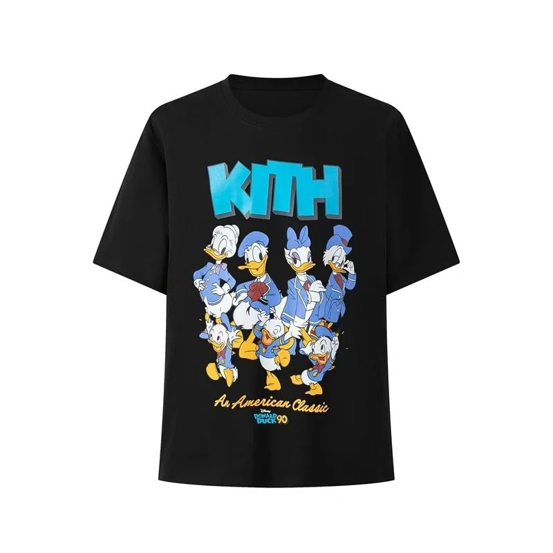 

Men's and women's short-sleeved T-shirts, pure cotton, luxurious, high quality, kith printed, brand, summer