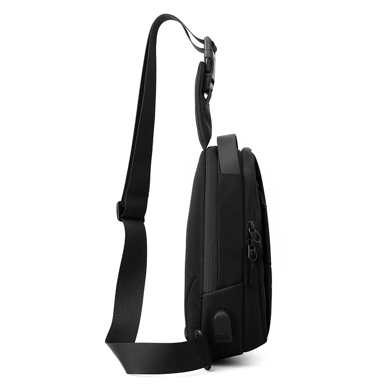 Torba na ramię dla mężczyzn wodoodporna torba męska Crossbody USB przed kradzieżą krótka torba podróżna Messenger Sling Fashion Designer torba na klatkę piersiowa