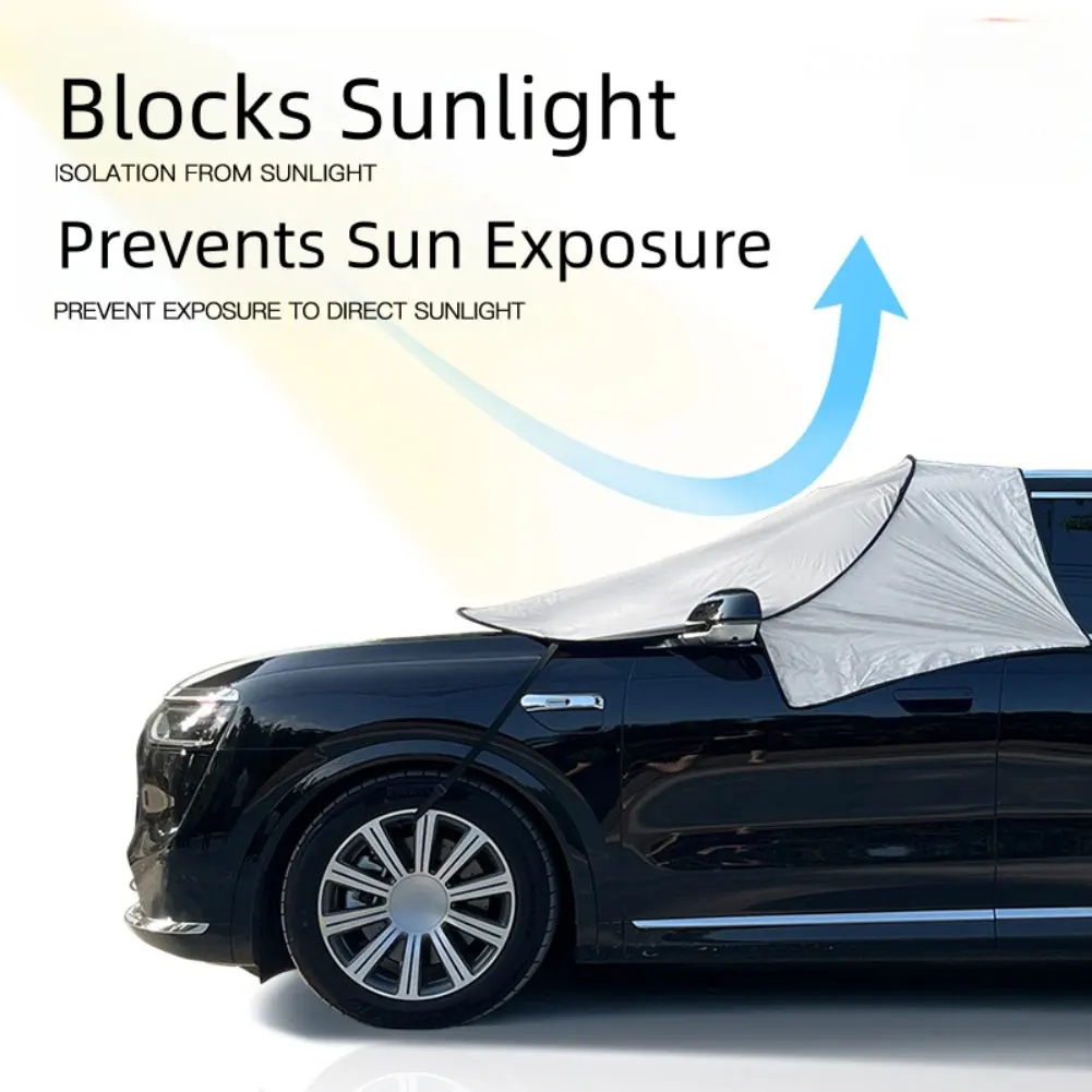 

Custom Fit Car Windshield Sun Shade For Vehicles UV Protection Heat Reduction Aluminum Foil Silver Blocks 99% UV Rays Cools
