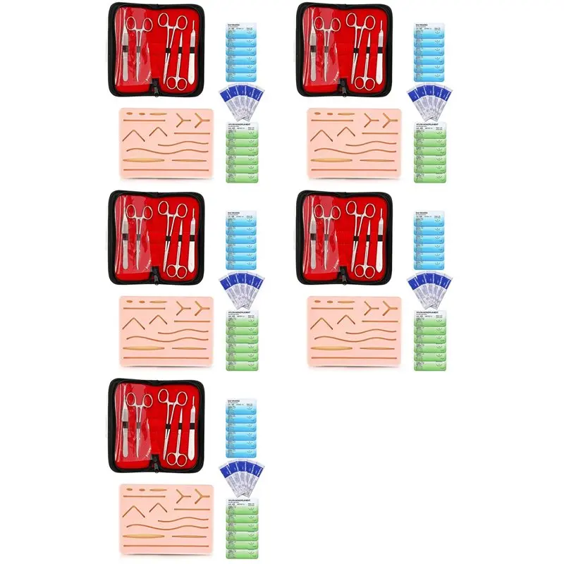 Exquisite-5X Complete Suture Kit For Students,Including Silicone Suture Pad And Suture Tool Practice Suture Kit