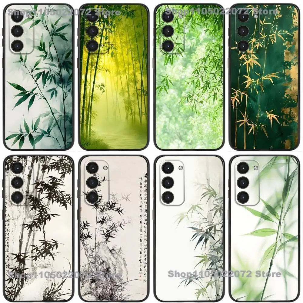 

Chinese Style Bamboo Elegant Fashion Phone Case For Samsung Galaxy A20,21s,22,31,32,52,53,72,73,80,91 Soft Silicone Black Cover