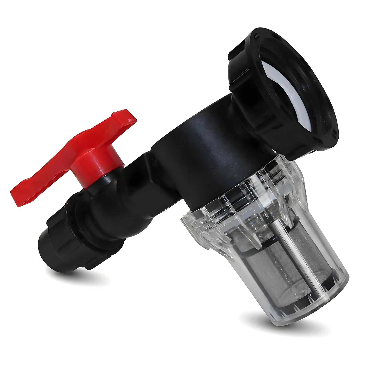 3Pcs Kit IBC water tank filter PVC ball valve 1Pc Valve+1Pc 80 mesh filter+1Pc Adapter Cover Garden irrigation G1'' 3/4'' S60x6