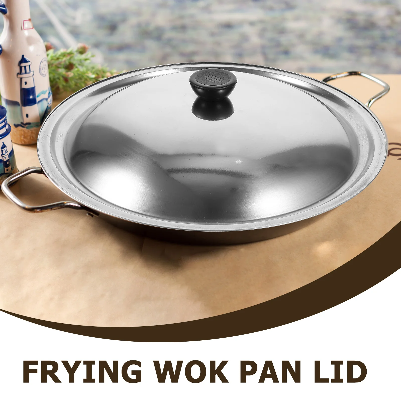 

Stainless Steel Frying Pan Lid Universal Round For Pot Skillet Wok Replacement Kitchen Cookware Cover Heat