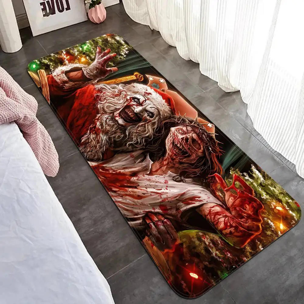 T-Terrifier 3 Horror Clown Movie Floor Mat Cheaper Anti-slip Modern Living Room Balcony Printed Bedside Mats