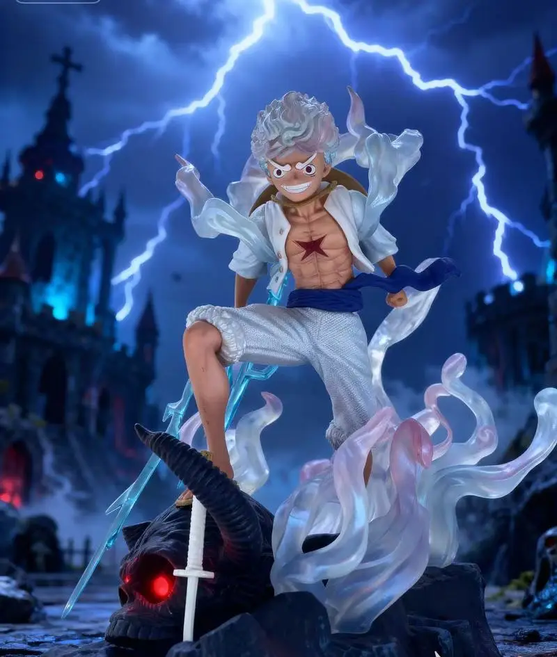 

23 см Lx Остров призраков Луффи может блестить Ника Луффи Пробуждение фруктов Цельные аниме-фигурки Орнамент Модель игрушки Подарки на день рождения для мальчиков