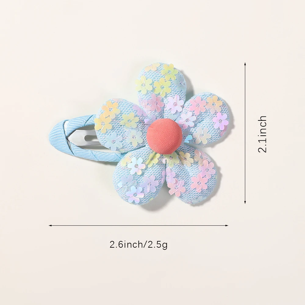 2-Piece SetChildren\'s Cute Fabric Flower Pair Clip Hair Accessories Girl Hairpin Temperament Clip Baby Headdress Gifts Wholesale