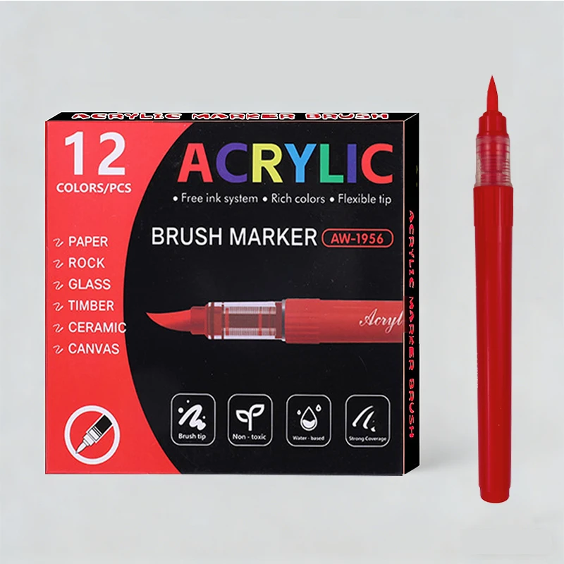 

12/24/36/48Colors/Set Acrylic Marker Pen Paint Brush Pen Painting Coloring Pen DIY Graffiti Art Making School And Office Supplie