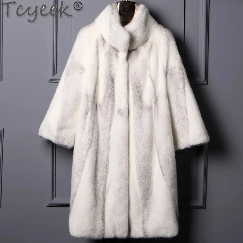 

Cross Tcyeek Natural Mink Coat Women Luxury Winter Women's Jackets 2024 Fashion Real Fur Coats Woman Clothes Mid-length