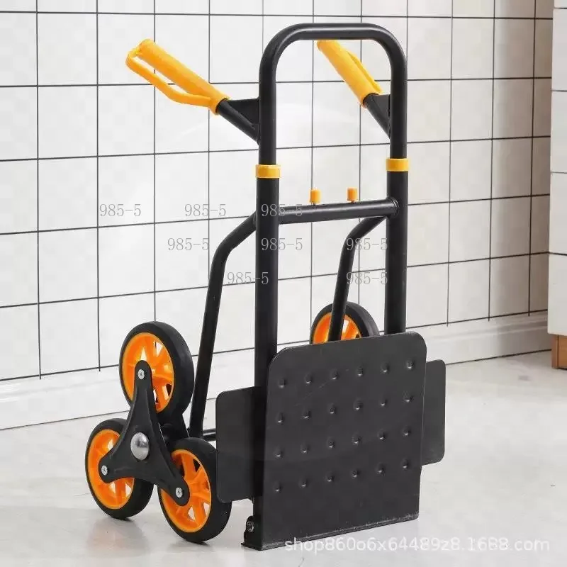 Foldable Stair Climbing Cart Heavy Duty Household Goods Moving Small Trailer