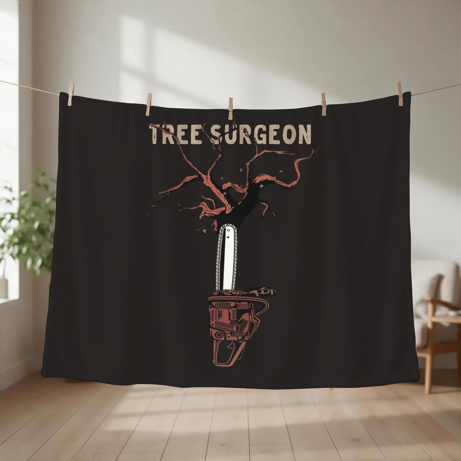 Tree Climber Art Gift For Arborists Throw Blanket couch cozy soft plush fuzzy picnic outdoor blanket