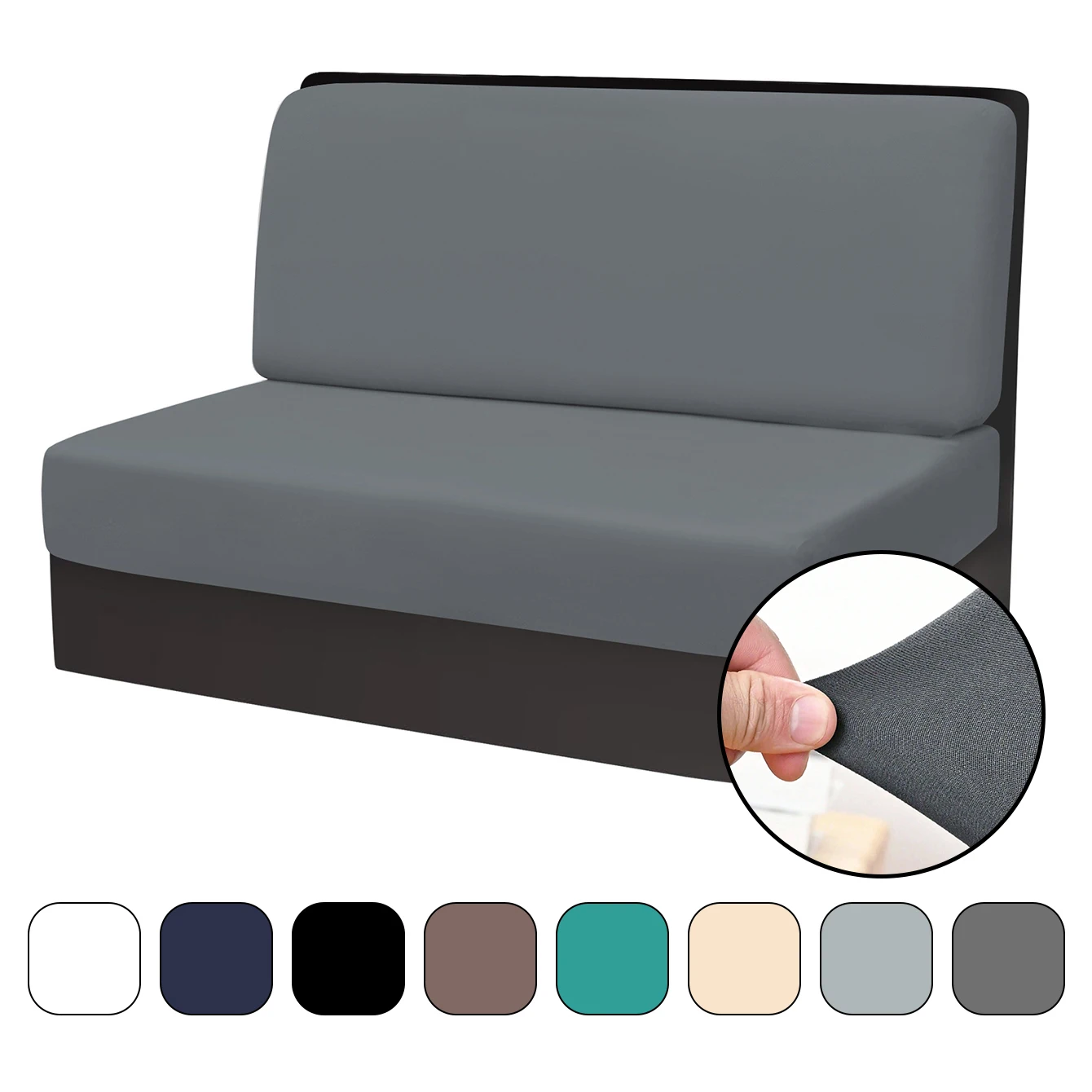Solid-color RV dining chair covers, elastic armless sofa covers and elastic camping car chair covers
