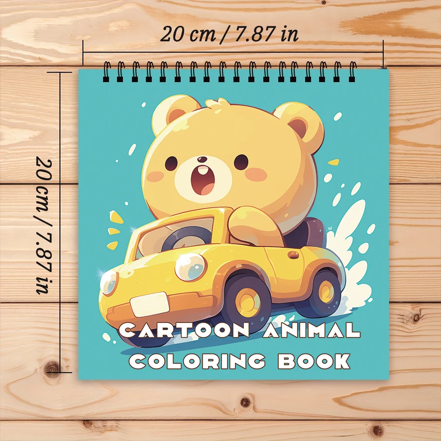 Kleurboek - 7,87 x 7,87 inch 32 pagina's cartoon dier kleurboek - perfect cadeau voor familie of vrienden