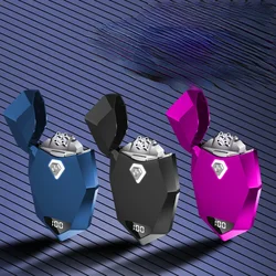 New Diamond Zinc Alloy Smart Double Arc Lighter Cool Electric Lighter Smoking Accessories Men's Gift