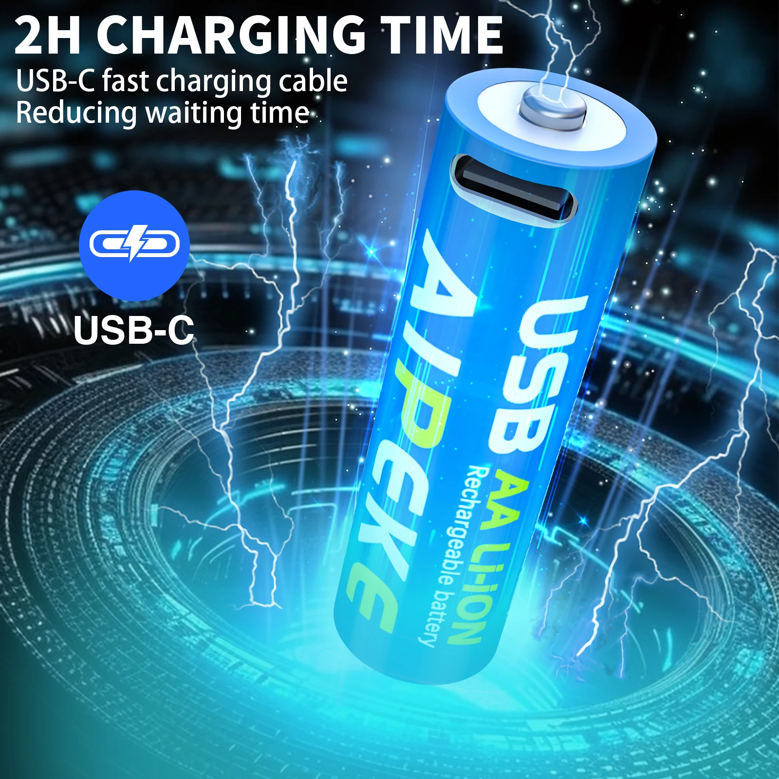AIPEKE 1.5V 4200mWh Aa Rechargeable Batteries usb c rechargeable battery aa for Camera Remote Control Mouse Smart Door Lock