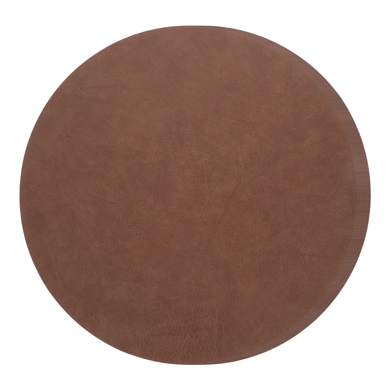 

6Pcs 15 Inch PU Faux Placemats Washable Round Table Mats for Kitchen Dining Party Decor Brown PU Palcemats