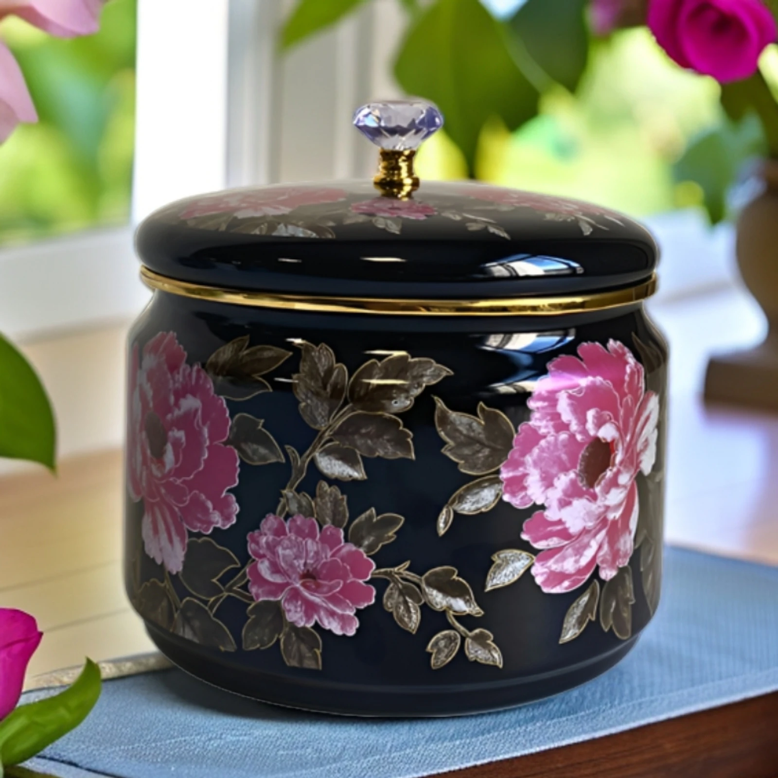 Zhongya retro enamel sugar jar palace style creamer ball storage jar