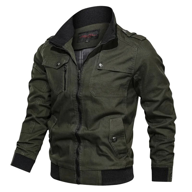 2024 Autumn and Winter Men\'s Casual Workwear Jacket, Multi-Pocket Large Size Military Washed Jacket, Flight Suit Coat