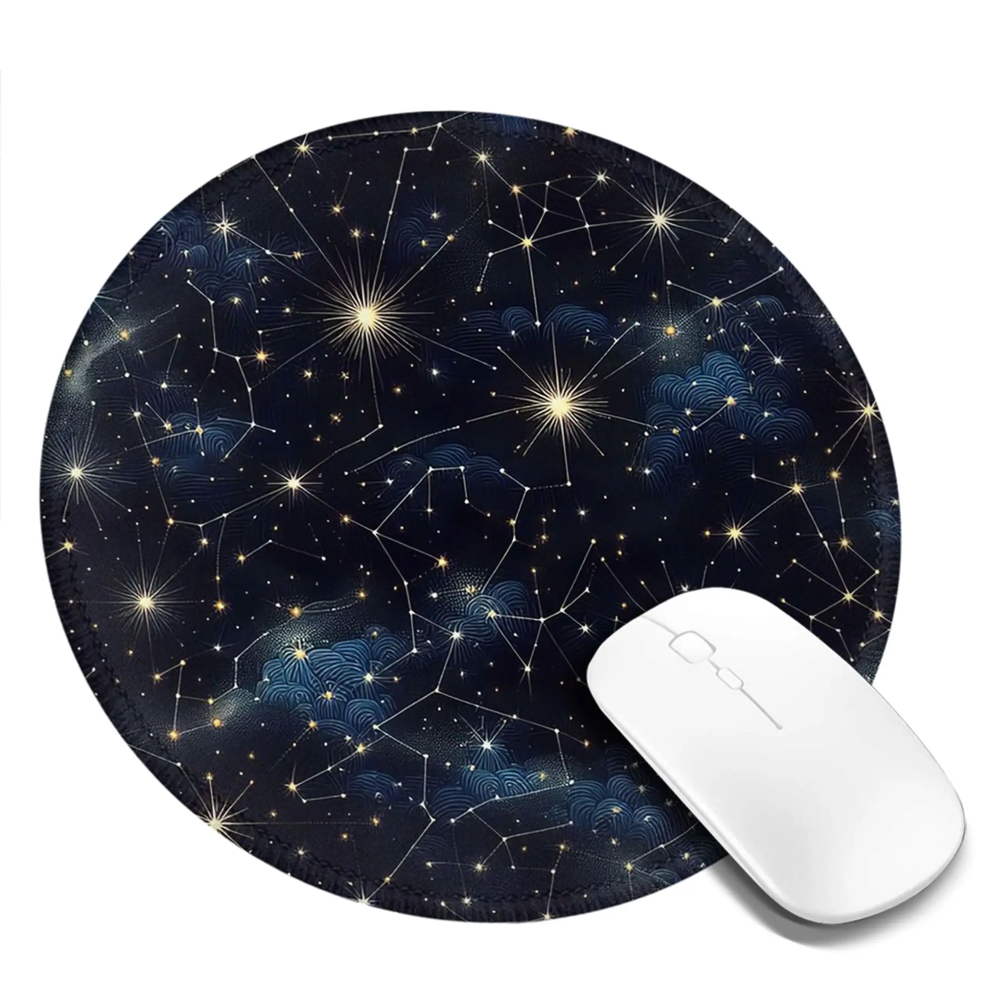 Night Sky Golden Celestial Stars Zodiac Constellations Mouse Pad Computer Keyboard Mouse Mat Laptop Desk Mat Office Table Mats