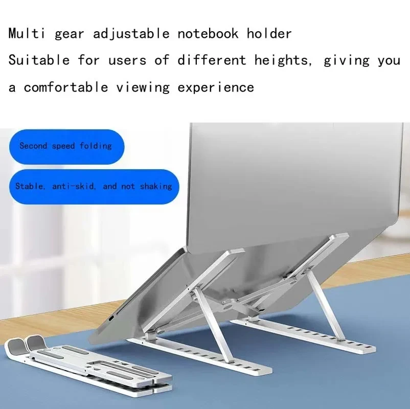 

Foldable and Adjustable Notebook Holder, Aluminum Alloy, Non-Slip Notebook Holder