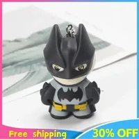6cm Batman The Dark Knight Rises Figures Batman Keychain Eyes Glow Key Chain Model Peripherals Manga Birthday Gift Toys Game Kid