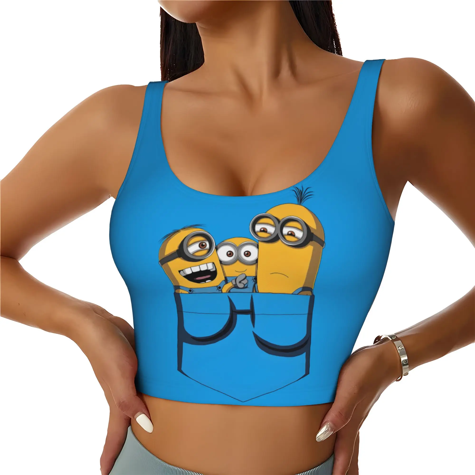 sutia-esportivo-feminino-personalizado-com-estampa-de-anime-minion-top-cropped-de-alto-impacto-para-academia-treino-e-corrida