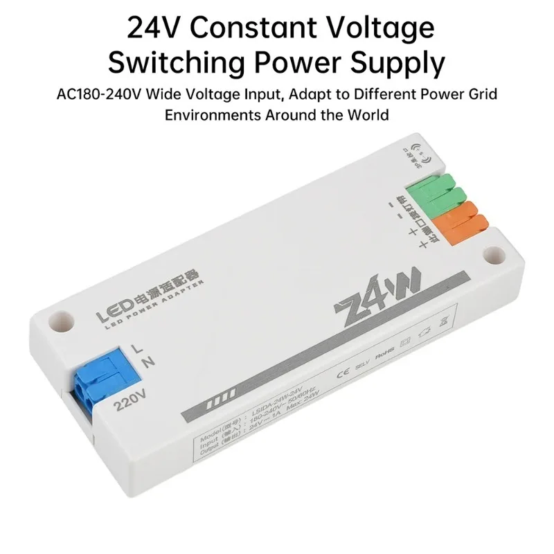 24V ultra-thin lighting transformer LED power adapter 24W 36W 60W 100W driver 110V 220V 240V for LED strip lights