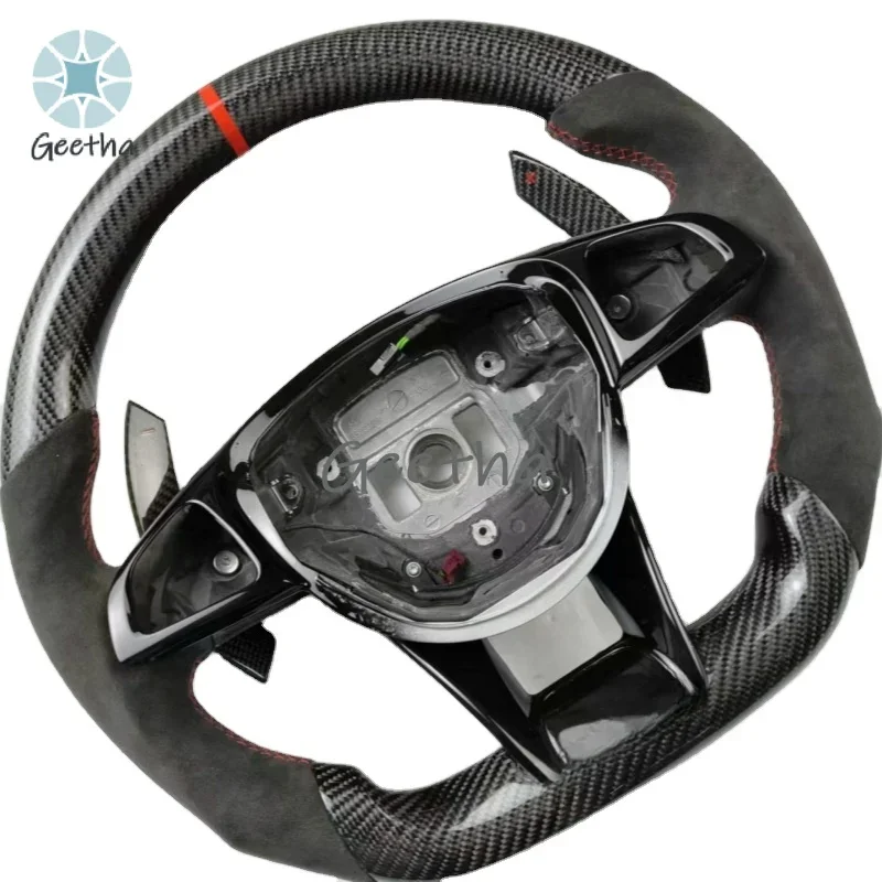 

For Mercedes-Benz GLC C300 C200 C63 A25 W176 W204 W213 W205 GLE LED Carbon Fiber Steering Wheel Carbon Shift Paddles