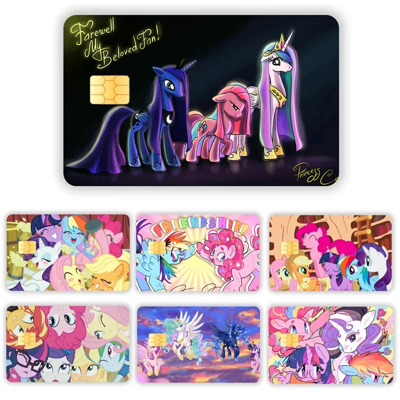 My Little Pony Card Sticker Credit Card Chip Creativity Fashion Cartoont Kawaii Stickers Big and Small Chip Stickers