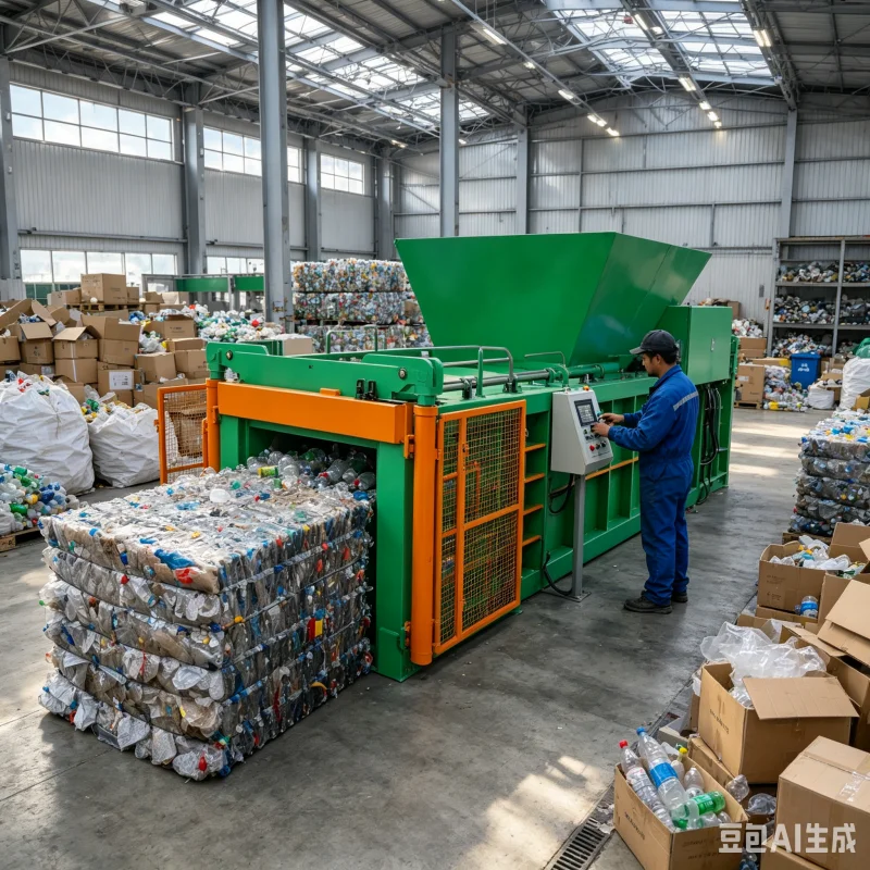 Fully Automatic Horizontal Baler Standardize Bale Density For Printing Plant Carton Edge Trim Waste Line
