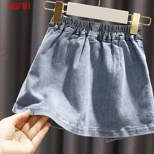 New Summer Newborn Kids Soft Denim Skirt Shorts Girls Sweet Sport Dress Pants1-6 Y Children Elastic Waist Trousers Mini Skirt