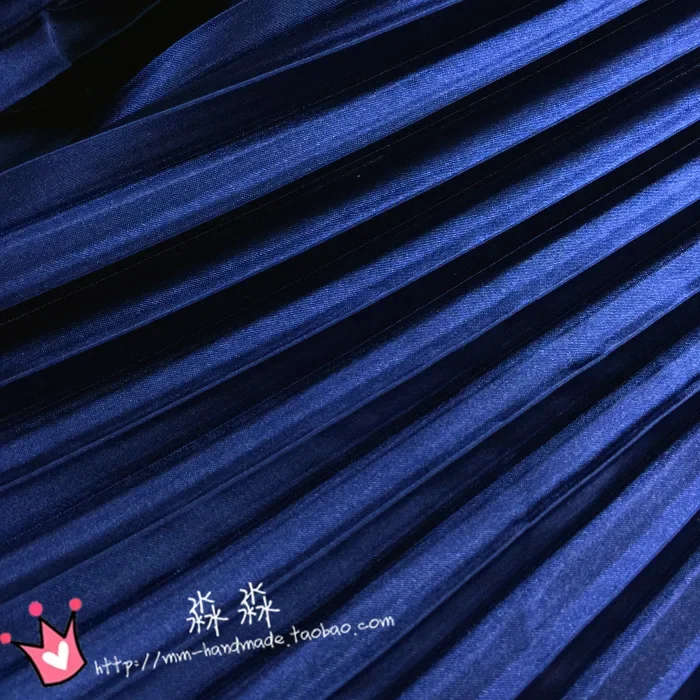 1psc Electro-optic clothing pleated fabric multicolor stripes accordion silk satin crushed through dress fabric