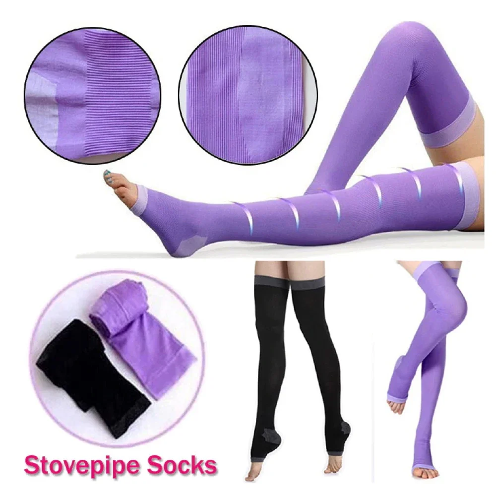 WEUPFLY 1 Pair Women Compression Socks, Slim Sleeping Leg Warmer Burn Fat Thin Stockings