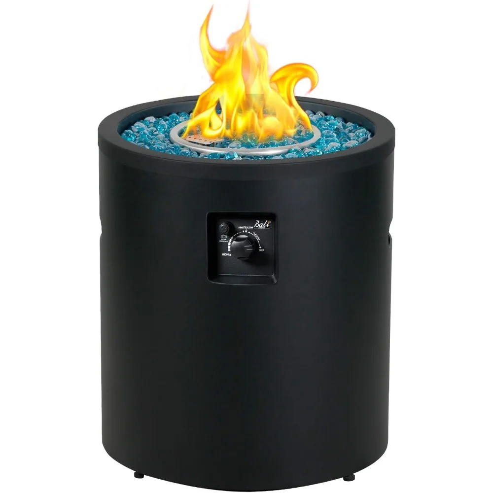 

50,000 BTU Propane Fire Pit Outside, 23 inch Outdoor Fire Pit Round, Black Firepits for Outside Patio, Garden, Backyard