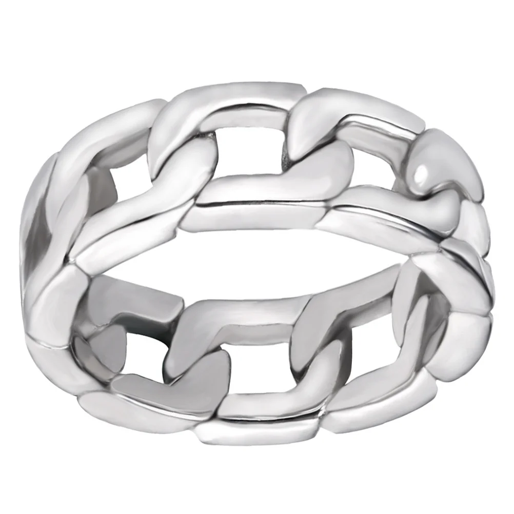

Chunky Curb Stainless Steel Titanium Steel Link Chain Ring Suitable for Parties Daily Wear Men's Personality Finger Ring Gift