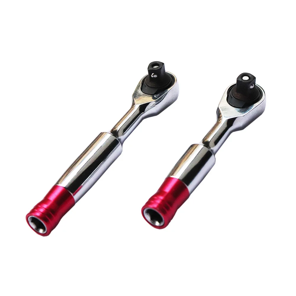 1/4 Inch Drive Mini Torque Ratchet Wrench with 85mm or 100mm Socket End Ideal for Tight Spaces