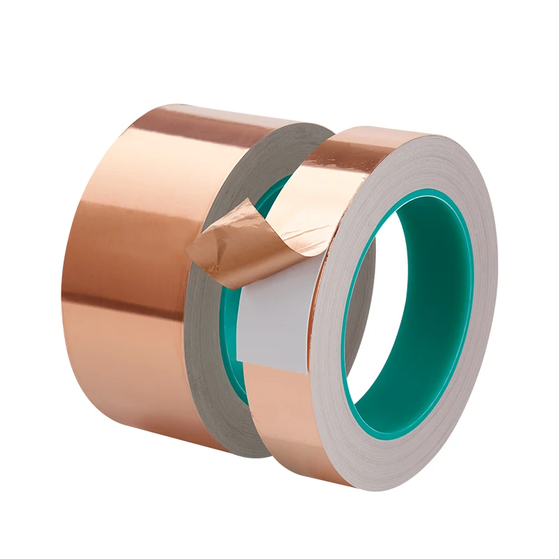 10 meters Double Side Conductive Copper Foil Tape Strip Adhesive EMI Shielding Heat Resist Tape 5mm 8mm 10mm 12mm 15mm 20mm 30mm