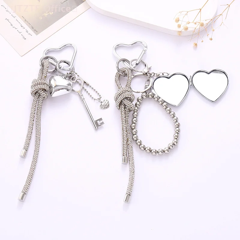 Cute Heart Phone Charm Fashion Pendant Keychain Universal Mobile Phone Anti Loss Lanyard Exquisite Backpack Decoration Gifts