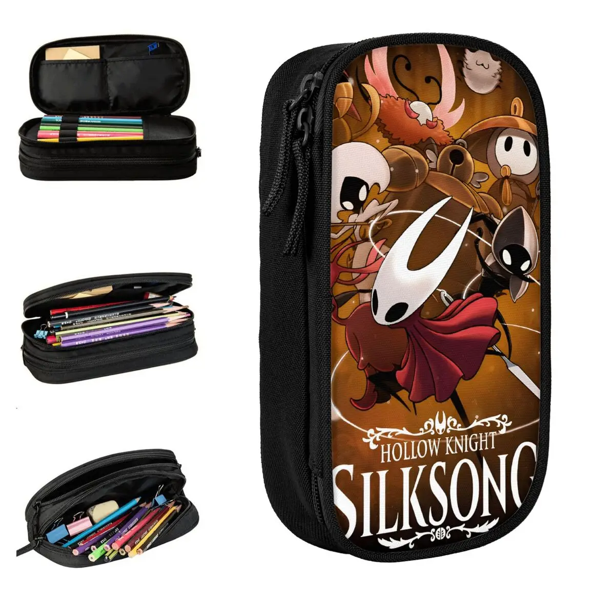 

Hollow Knight Silksong Pencil Cases Fun Pen Box Bags Student Big Capacity School Supplies Zipper Pencil Pouch