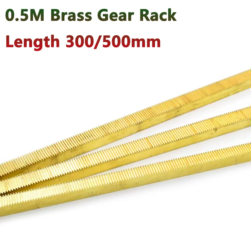 1pcs 0.5M Brass Gear Rack 0.5 Module Copper Straight Teeth Drive Rack Length 300mm 500mm 8x8mm 8x10mm 10x10mm Gear Rack