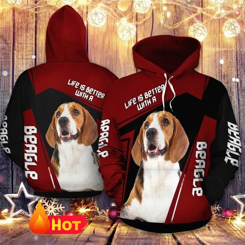 Beagle Graphic 3D Printed Hoodies For Men Women Clothing Fashion Cute Animal Hooded Pollover Casual Oversize Beagle Lover Tops