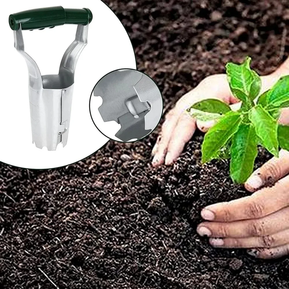 AT84-Automatic Transplanter Garden Hand Bulb Planter Tool With Depth Mark Soil Release Planting Tool For Digging Hole Seed