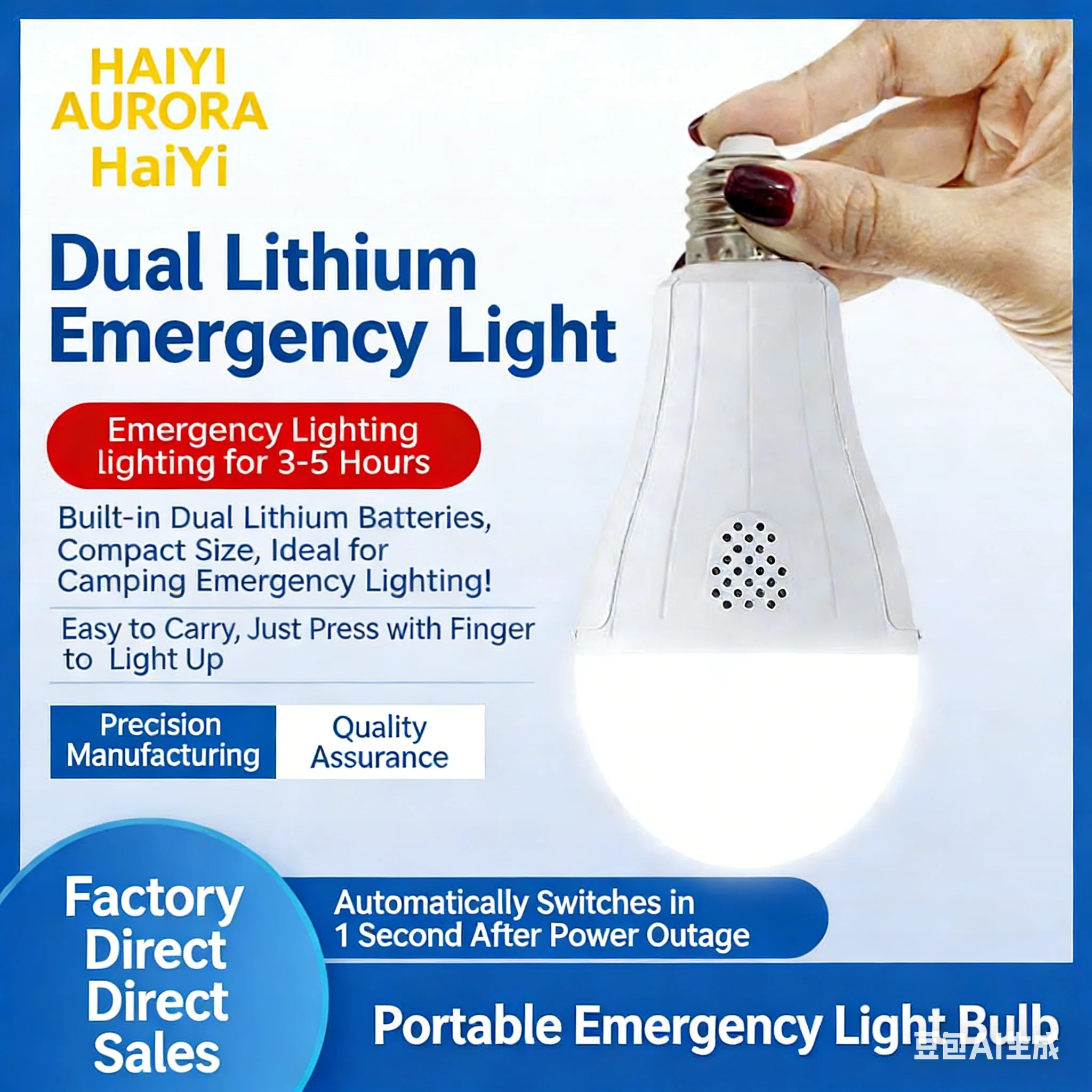 

Аккумуляторная светодиодная лампа E27 для экстренных случаев, энергосберегающий светильник с активацией водой и съемным аккумулятором, портативная яркая лампа-шар